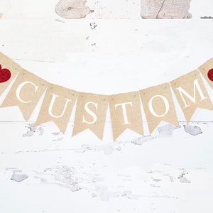 Personalized Banner, Name Banner, Personalized Name Banner, Nursery Decor, Personalized Heart Banner, Red Hearts Name Banner Printable