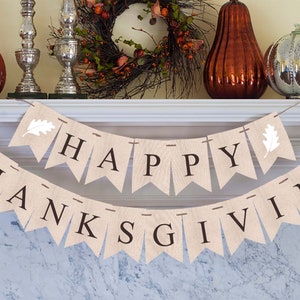 Banner de Acción de Gracias feliz, decoración de Acción de Gracias, signo de Acción de Gracias imprimible, accesorio fotográfico de Acción de Gracias imprimible