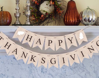 Happy Thanksgiving Banner, Thanksgiving Decor, Printable Thanksgiving Sign, Thanksgiving Photo Prop Printable