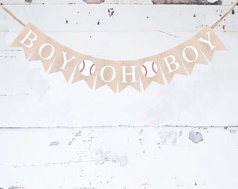 Honkbal baby shower decor, jongen Oh Boy honkbal banner, honkbal decoraties, baby jongen douche, honkbal douche decoratie afdrukbaar