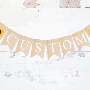 Personalized Sunflower Banner | Summer Party Decor Printable
