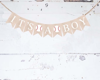 Honkbal baby shower decoraties, honkbal Party decor, baby shower banner, het is een jongen honkbal teken, honkbal baby shower afdrukbare