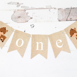 Baby Deer One Banner, Woodland First Birthday Party, Woodland Party Decor,Woodland Birthday Party,Baby Deer First Birthday Banner Printable
