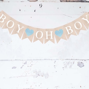 Cuore blu Baby Shower Decor, Boy Oh Boy Heart Banner, È un ragazzo Decorazioni, Baby Boy Shower, Boy Gender Reveal Party Decor stampabile
