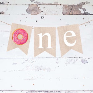 Donut First Bitrhday Party Decor, Birthday Party Banner, Doughnut Birthday Decoration, Donut Grow Up, Sweet One Banner Printable