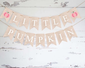 Kleine Kürbis Banner, Aquarell Kürbis Dekor, Herbst Geburtstag Party Dekoration, Herbst Baby Shower Dekor, Kürbis Party Girlande Printable