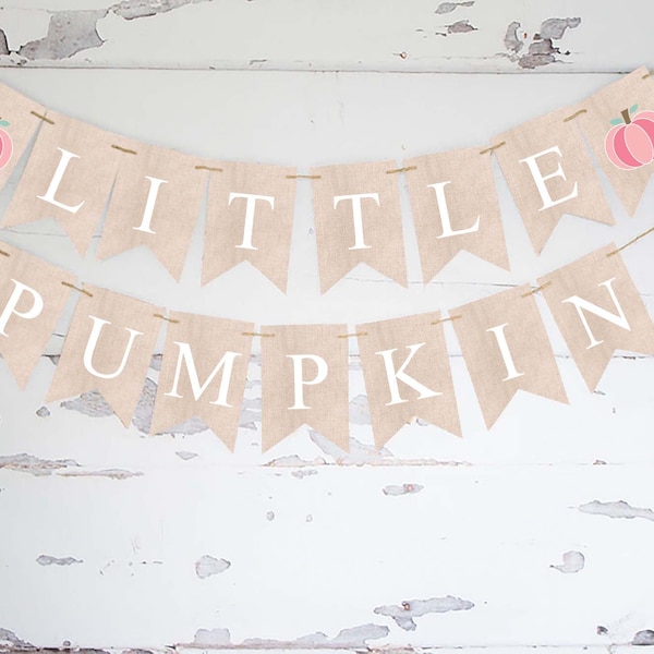 Little Pumpkin Banner, Watercolor Pumpkin Decor, Fall Birthday Party Decoration, Fall Baby Shower Decor, Pumpkin Party Garland Printable