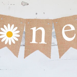 Daisy One Banner, First Birthday Party Decor, Spring First Birthday Party, Summer Party Decor, Flower First Birthday Banner Printable