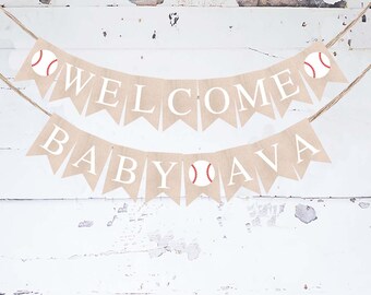 Baseball Baby Shower Decor, Baseball Baby Shower Banner, Welcome Baby Banner, Baseball Baby Shower Decorations, Baseball Banner Printable