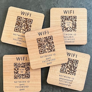 Wifi Password Sign - Wifi QR Magnet - QR Code Scanner - Guest Wifi Password