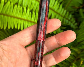 Handmade Fountain Pen | Red Nebula | Cypress #6 Nib