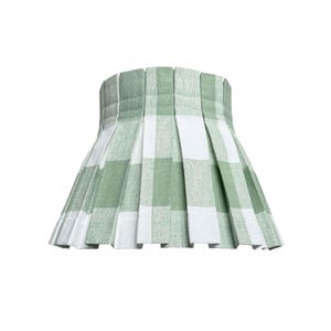Box Pleat Green Plaid Lampshade | 100% Cotton