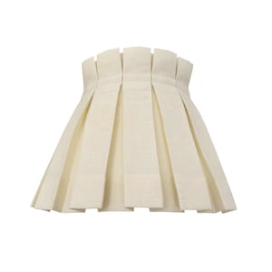Box Pleat Solid Ivory Lampshade | 100% Linen