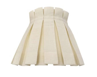 Box Pleat Solid Ivory Lampshade | 100% Linen
