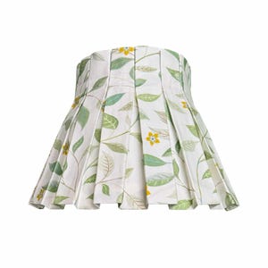 Box Pleat Citrus Botanical Lampshade | Linen-Cotton Blend
