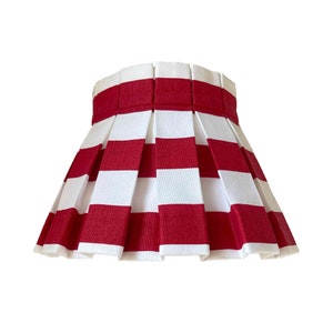 Box Pleat Red Stripe Lampshade | 100% Cotton