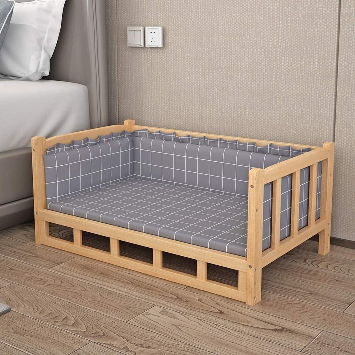 Wooden Elevated Pet Dog Bed Solid Wood Lounge Couch for Cats Etsy