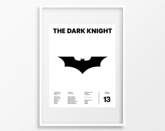 The Dark Knight Wall Print, Minimal Design, Wall Decor, Digital Download Print, Downloadable Prints, Large Printable Art