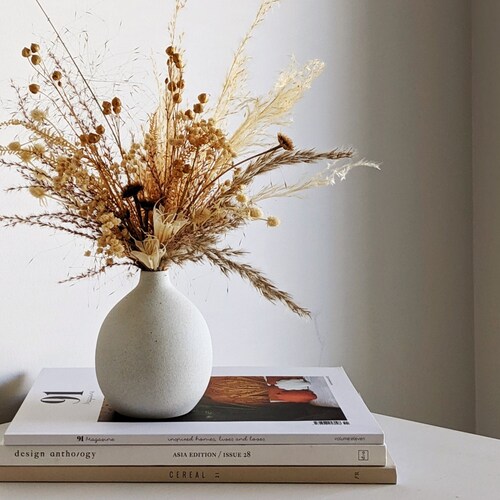 Pick Your Color Ceramic Bud Vase Dried Flowers Arrangement Etsy