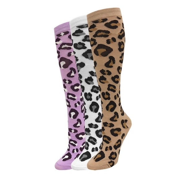 Women’s Animal Leopard Print Knee High Fashion Novelty Socks Stockings