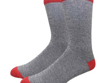 Men's Solid Heather Gray Cotton Dress Socks Assorted Plain Dress Socks