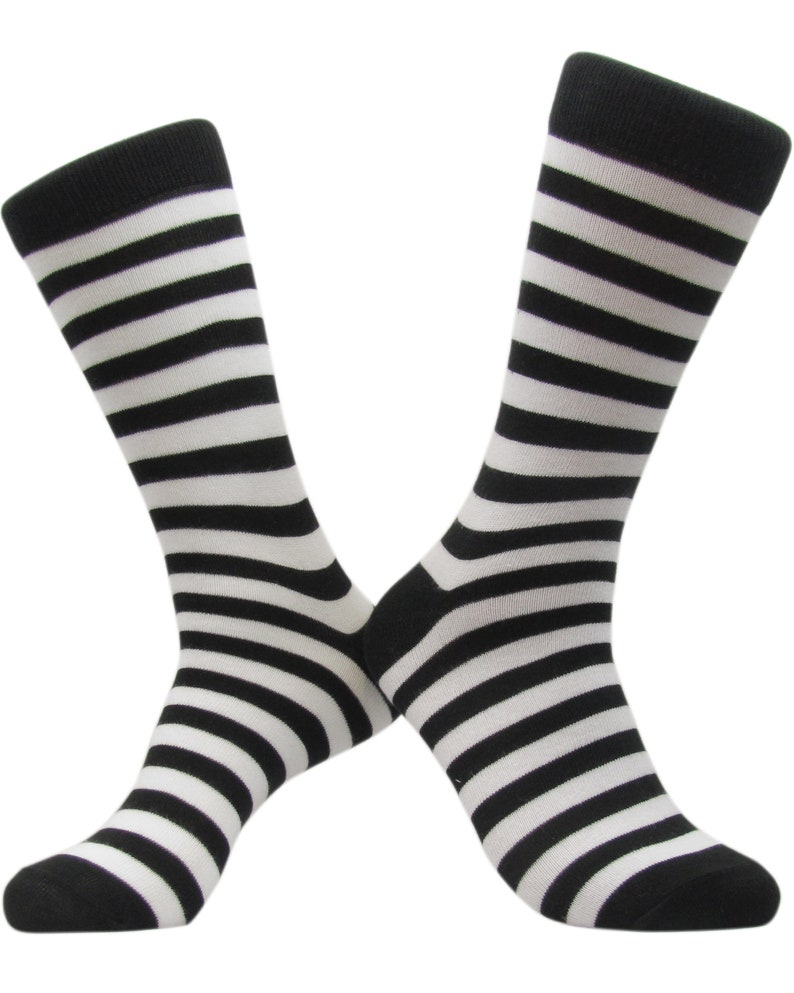 Striped Best Men's Black / White thick Midcalf Cute Funky Colorful