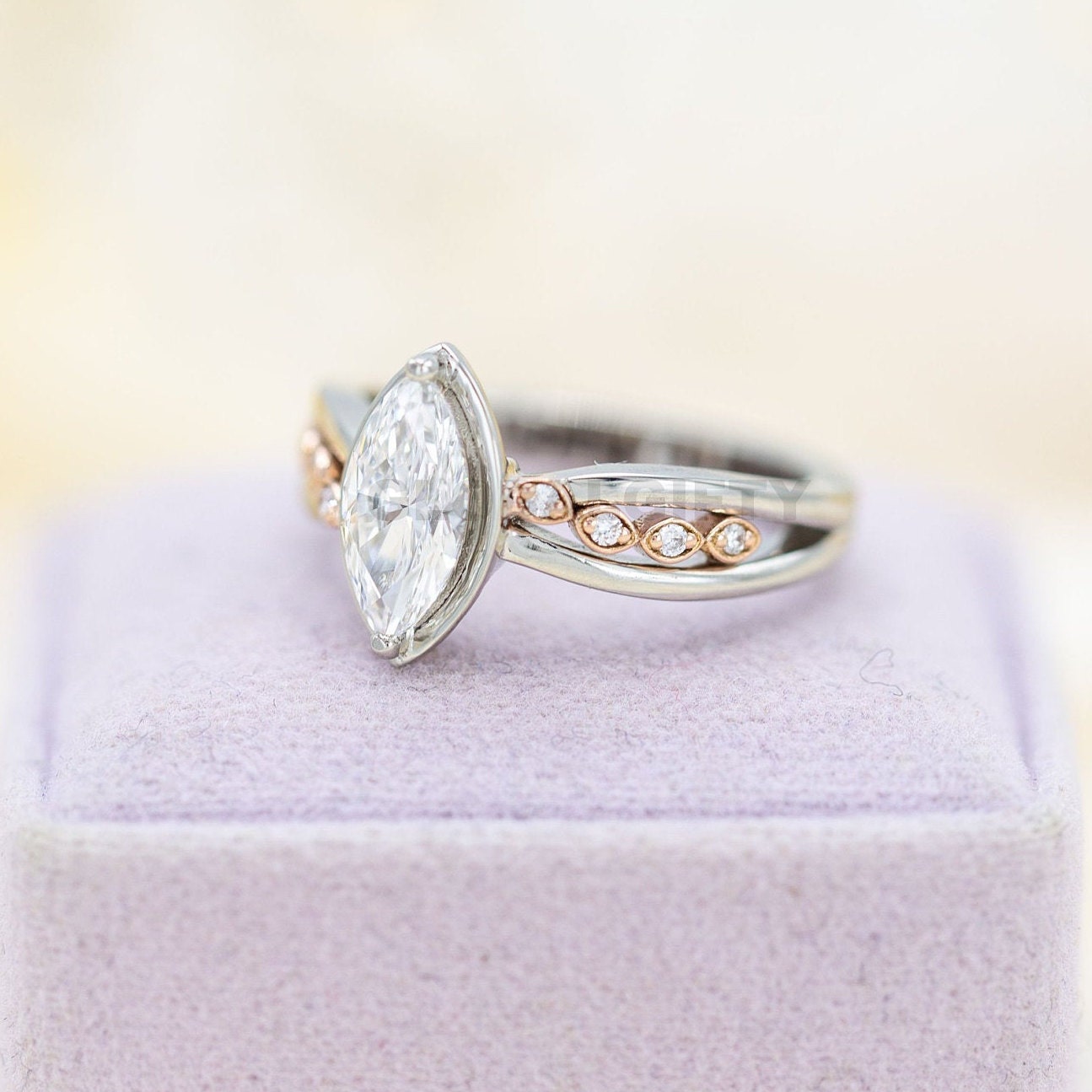 2 CT Marquise Moissanite Engagement Ring Wedding Ring Etsy