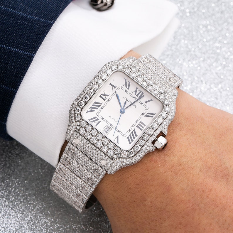 Fully Translated Iced Max 59% OFF out Diamond Watch Automatic VVS Steel Body Moissanite