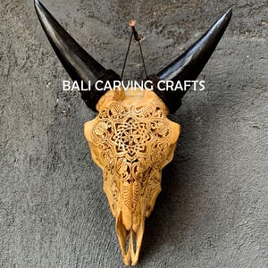 Carved Goat Skull, OrigInal Goat Skull Mandala Carving