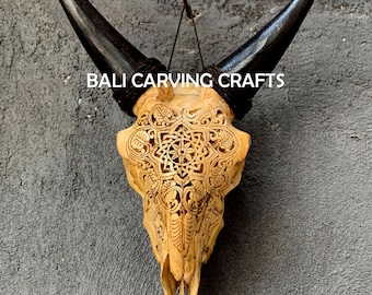 ヤギの頭蓋骨を彫る - Etsy 日本