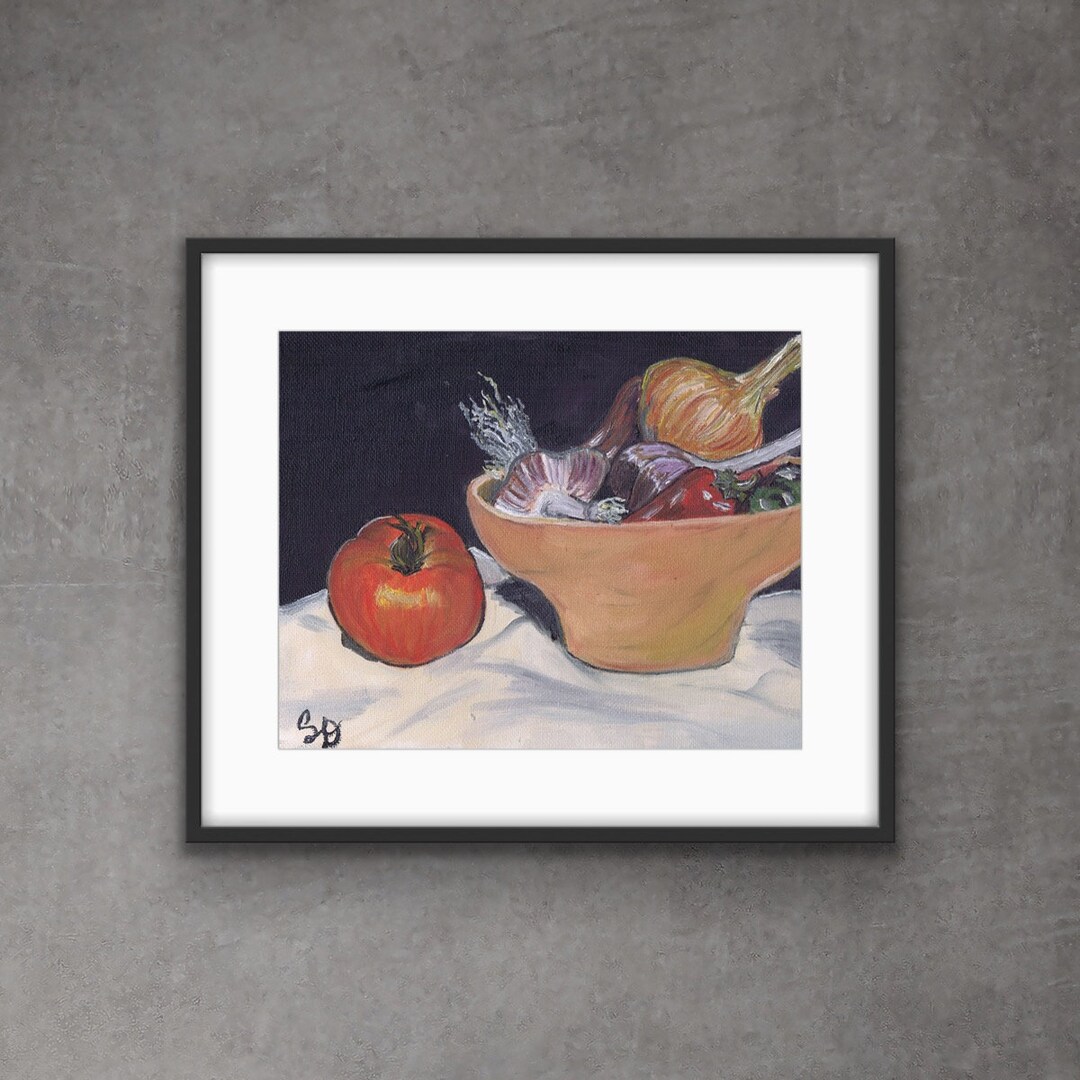 Vegetable Still Life Art Print, Rustic Kitchen Decor - Etsy