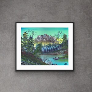 Original Landscape Oil Painting on Canvas, Large Modern Wall Art, Living room Wall Decor, Colorful Forest Painting, Mountain Art Home Decor