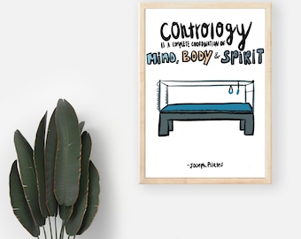 Impression d'art Pilates : citation de Joseph Pilates, décoration de studio (PDF)