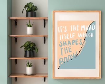 Impression d'art citation Pilates : décoration Joseph Pilates Studio (PDF)