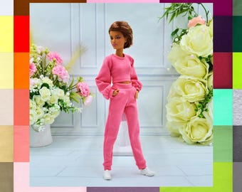 Sweatsuit for 1/6 scale dolls: PETITE, REGULAR, CURVY