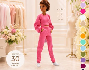 Doll Tracksuit Set 1/6 Scale - Regular, Petite & Curvy - 30+ Colors
