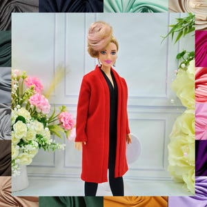 Long Cardigan for curvy doll, jacket for 11,5 inch dolls, realistic clothes for 1/6 scale doll, new colors!