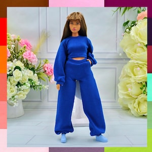 Sweatsuit for curvy dolls, doll set, realistic clothes for 1/6 scale doll, fashion for doll