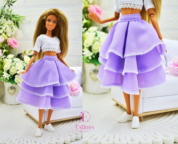 Chiffon top skirt lilac