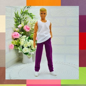 Pants for men doll, sports trousers with pockets for 1/6 scale male dolls, many colors to choose