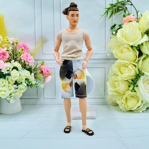 Shorts with pocket for men doll, football shorts for male doll 1/6 scale, realistic clothes for 11,5 inch doll