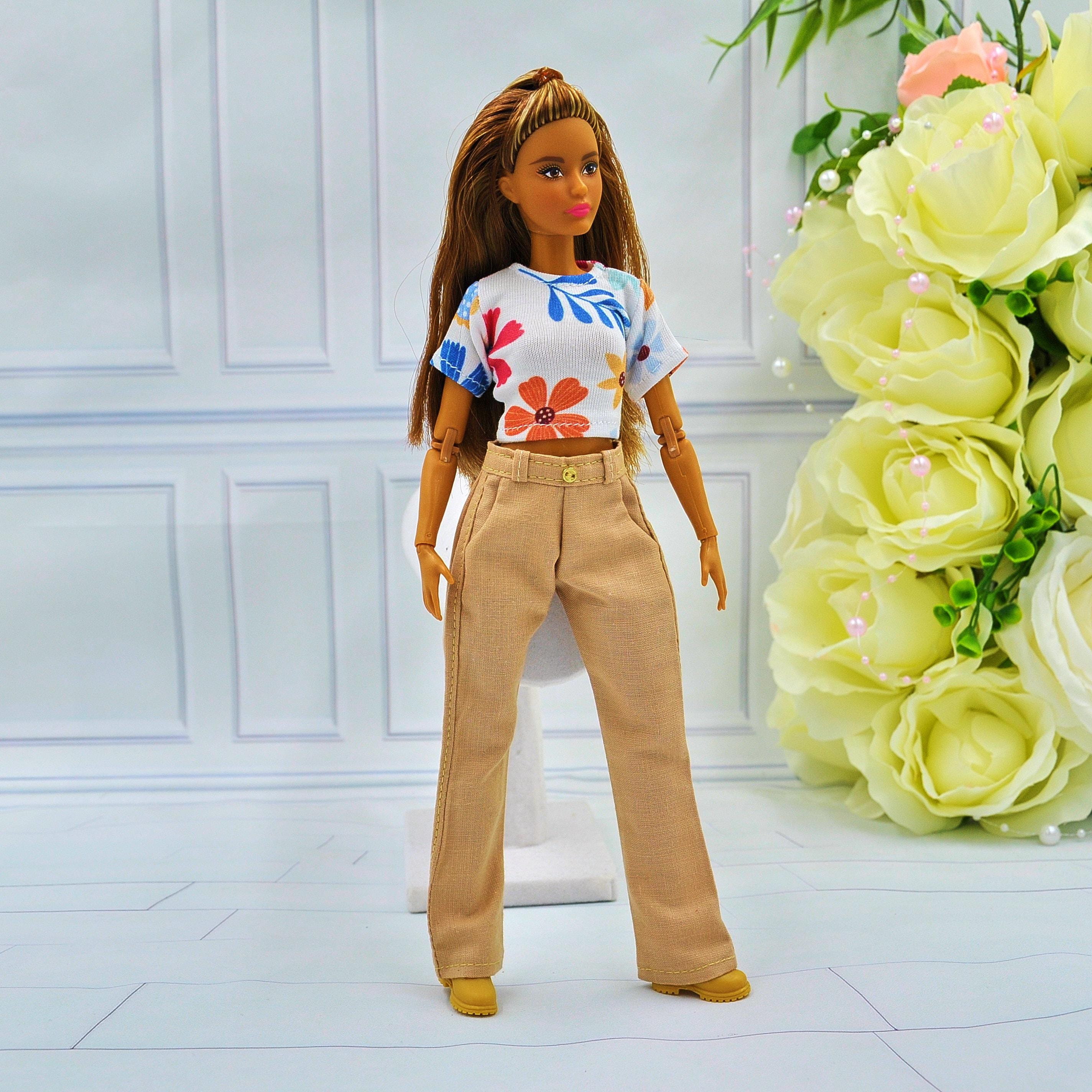Doll Doll mini pants BEIGE S Clothes Accessories Beige Strap Pants