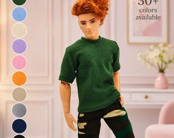 Basic T-Shirt for 1/6 Scale Male Dolls – 30+ Colors