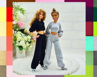Sweatsuit for regular dolls, wide sports tracksuits for 11.5 inch dolls, many colors!