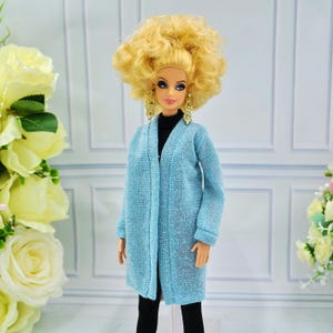 Knitted cardigan for standard doll, sweater realistic clothes for 1/6 scale dolls