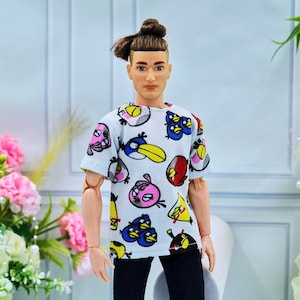 T-shirt for a male doll, realistic clothes for 1/6 scale dolls