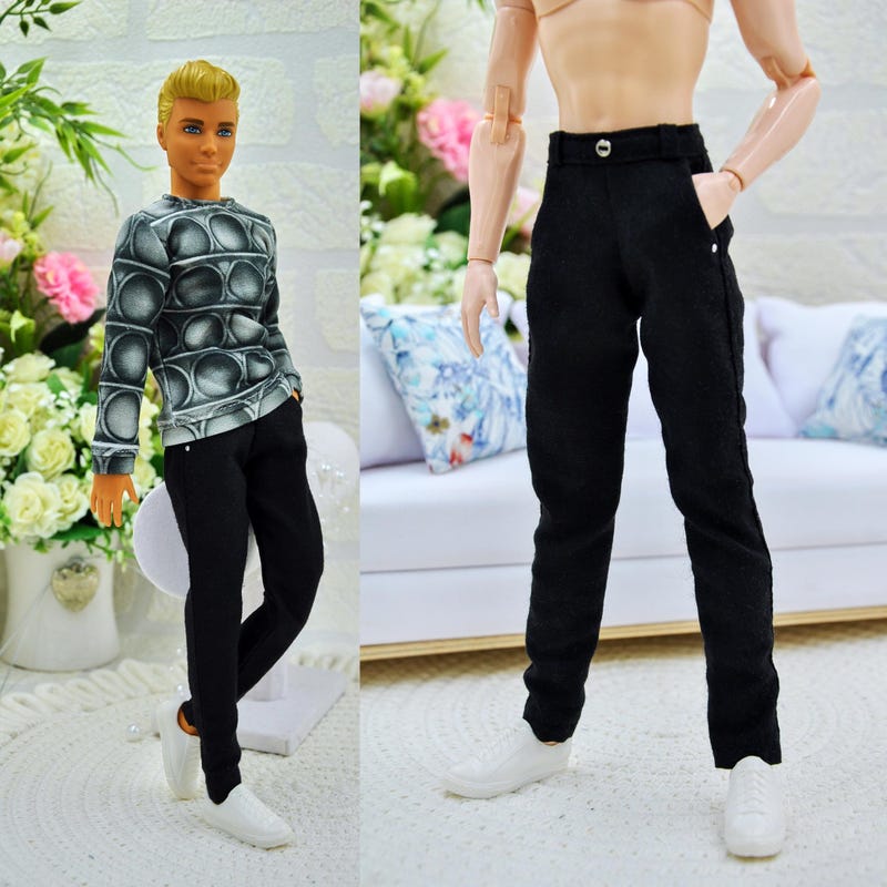 1/6 Scale Men's Clothing Set - Deep Blue Suit For Male Action Figures (Jacket, Shirt, Pants, Tie, Shoes, Belt)