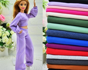 Sweatsuit for curvy dolls, doll set, realistic clothes for 1/6 scale doll, fashion for made to move doll