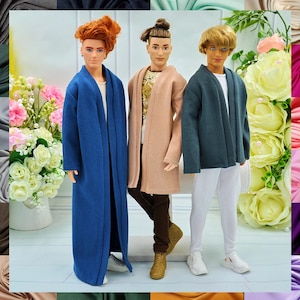 Cardigan for male doll, 3 lengths to choose from, realistic clothes for 1/6 scale men doll, many COLORS!
