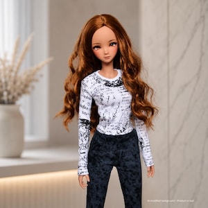 Patterned Long Sleeve Top for Smart Doll 1/3 - Fitted Doll Shirt